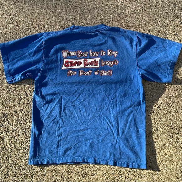 Y2K Hybrid Tees humor tee 2000s funny graphic tee stupid people boys size Large - Picture 3 of 3